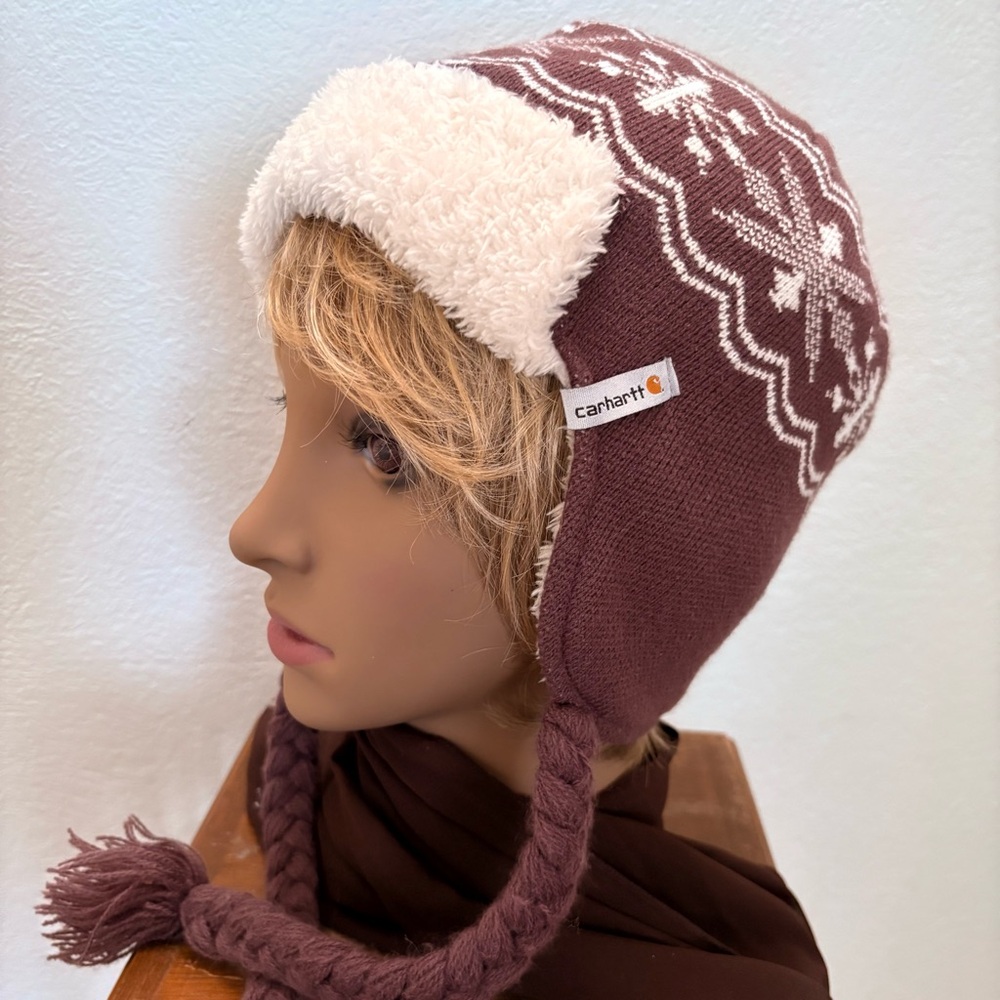 Carhartt Rounded Crown Ear Flaps Full Fleece Lining Thermal Warm Streetwear OS